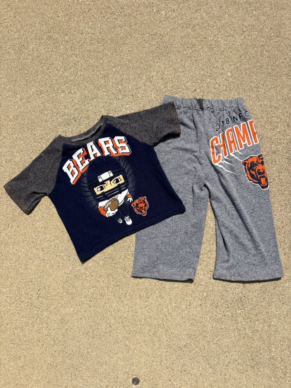Chicago Bears NFL Football handmade toddler outfit t-shirt pajama set size 2t